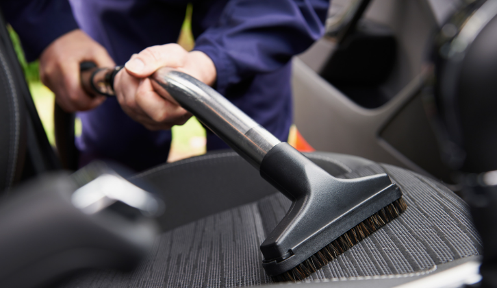 cleaning a car interior