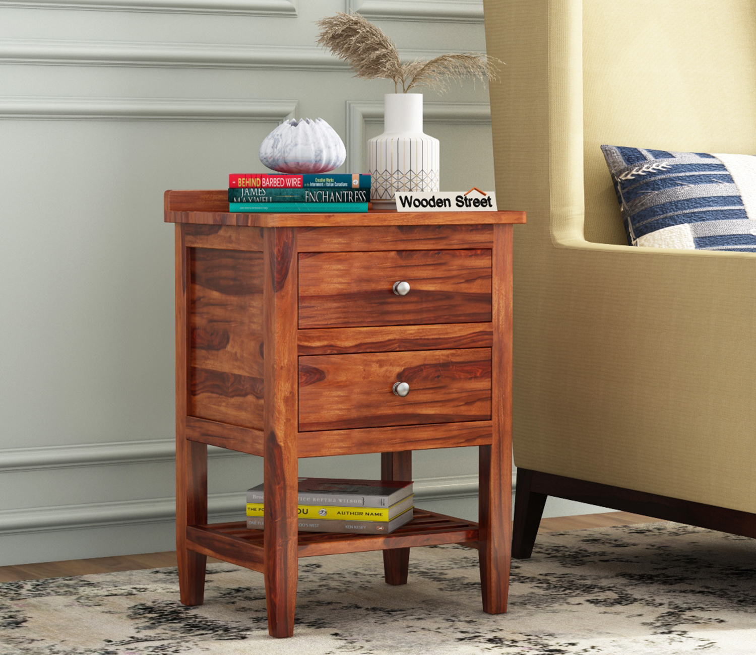 bedside table wooden street