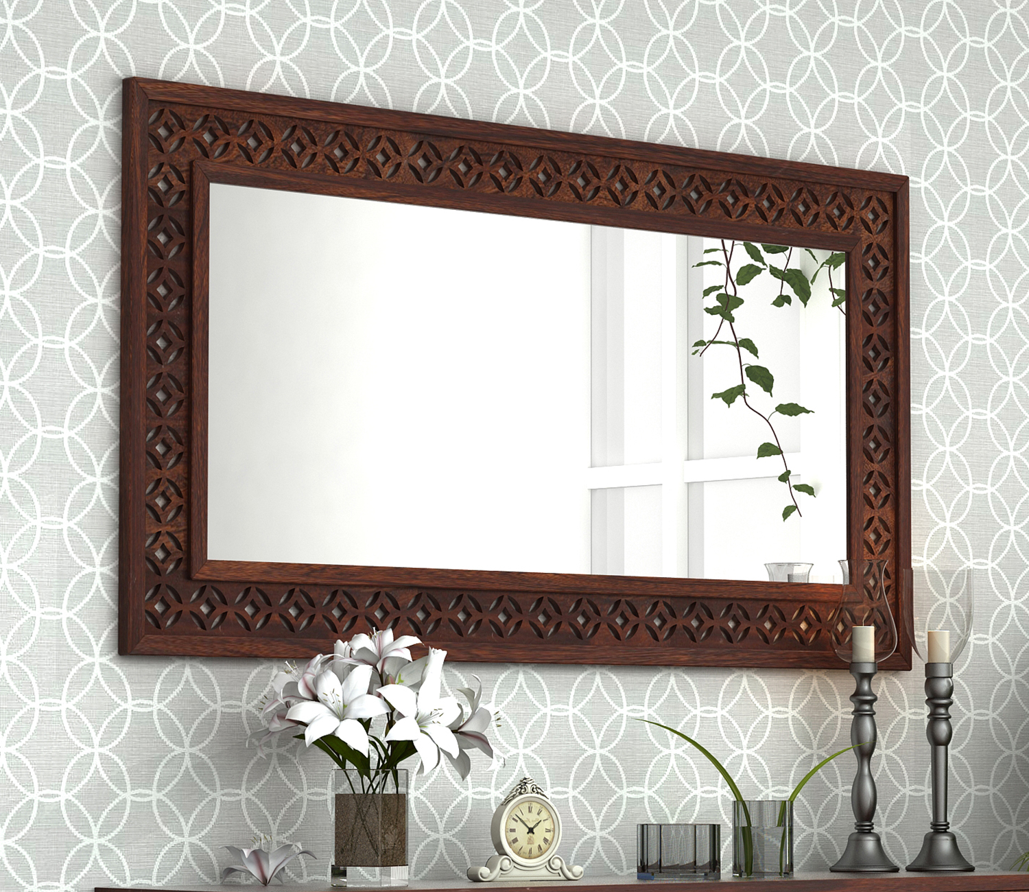 wall mirror wooden street