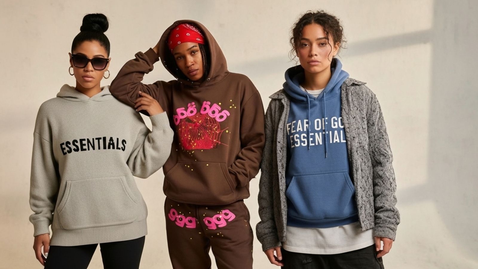 Essentials Hoodie and Sp5der Hoodie