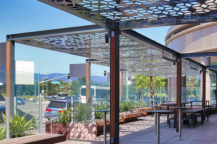 Eco-friendly modern commercial high-rise building exterior highlighting sustainable design at Lake Merritt Plaza in Oakland.